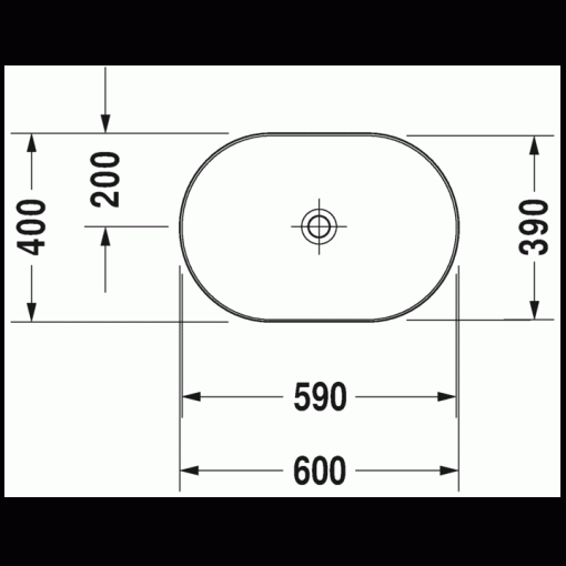 Νιπτήρας Ελλειπτικός Duravit LUV 600mm - Image 2